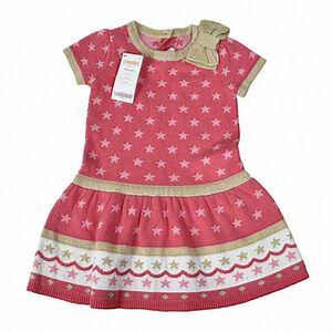 NWT‎ Gymboree Sweater Dress Pink Gold Sparkly  Knit Size 18-24M